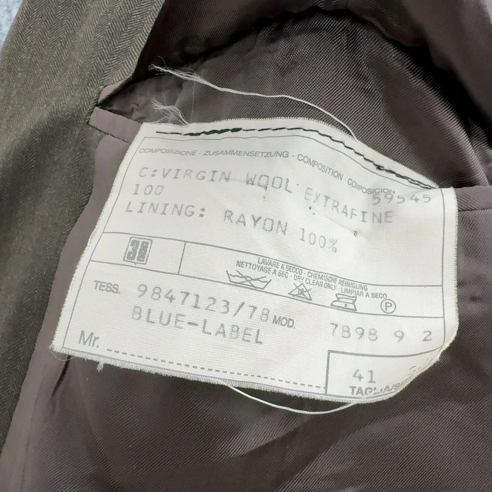 Vintage Polo Ralph Lauren Blazer Mens 41 Brown Virgin Wool Double Breasted